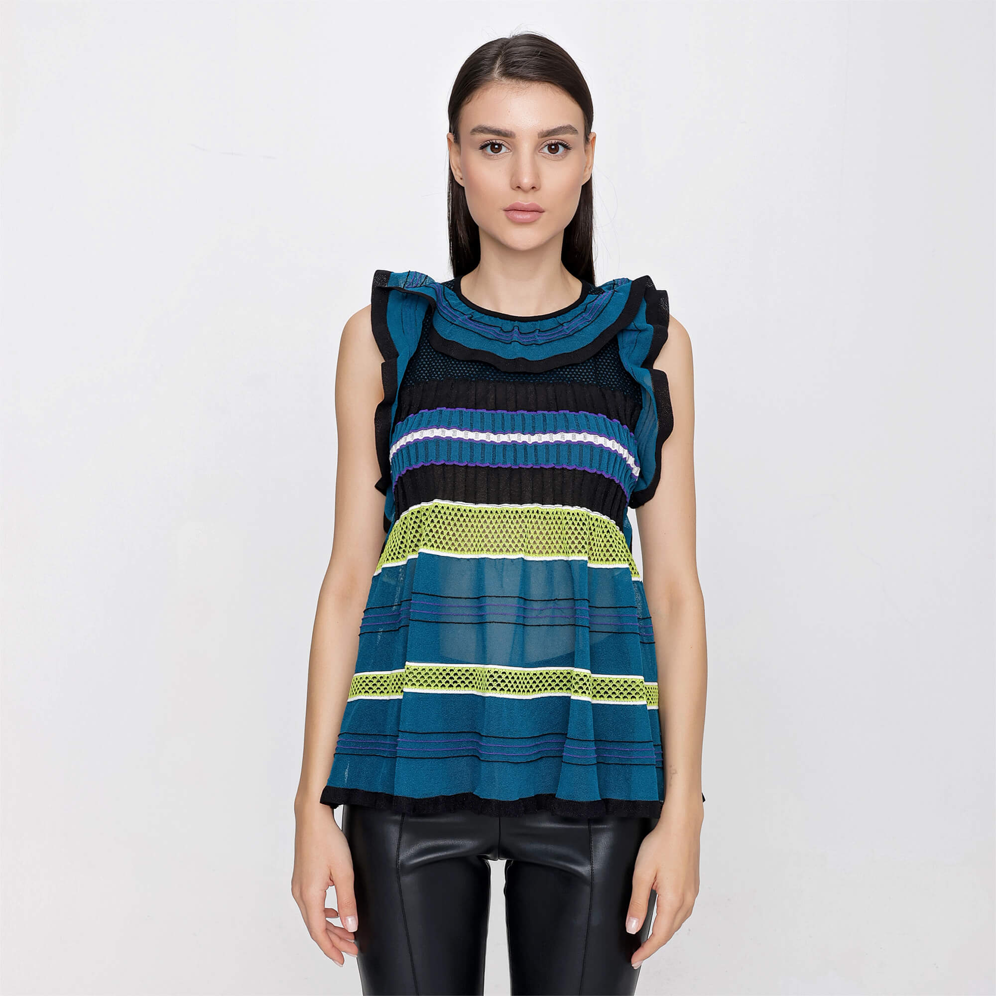 Missoni - Petrol Blue Ruffled Blouse